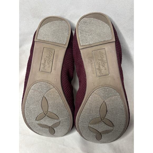 DexFlex Comfort Ballet Flats Women’s Size 10 Burgundy Knit Slip On Memory Foam - Picture 7 of 10